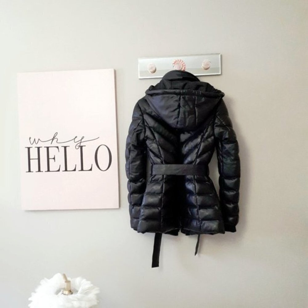NWOT Bod & Christensen black belted quilted leather jacket, XS - Picture 8 of 12